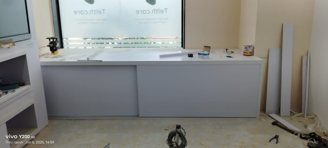 Display Room Device Sliding Table Device storage unit  White colour